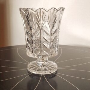 Wheat stalk crystal vase